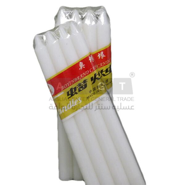 شمع منزلي أبيض اللون