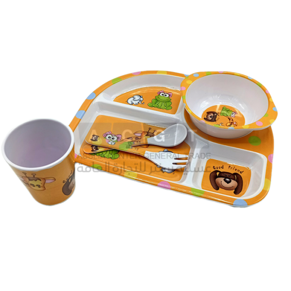 طقم أدوات طعام للأطفال برسومات كرتون