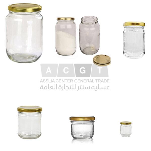 مرطبان زجاج بأحجام مختلفة