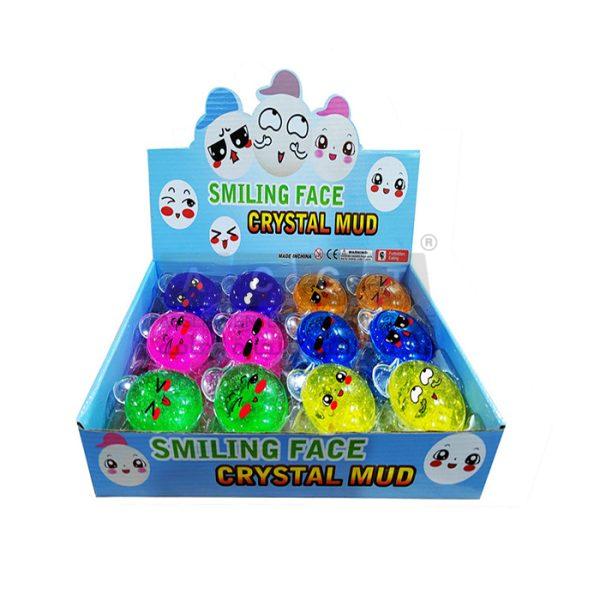 سلايم ملون بعلبه صغيرة الحجم شكل سمايلات