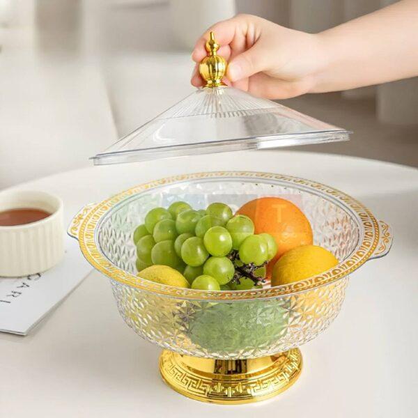 مضيفة أكريليك حجم كبير منقشة مع غطاء